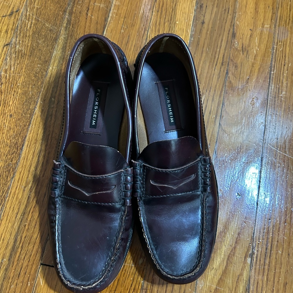 Florsheim Burgundy Leather Penny Loafers
